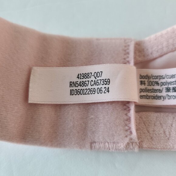 DREAM ANGELS VICTORIA'S SECRET-LILY EMBROIDERY PUSH-UP BRA -BLUSH PINK, 36DD - Picture 13 of 13